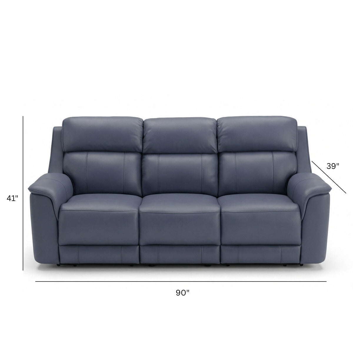 Dual Power Reclining Sofa with Adjustable Headrest - Blue, Dark Brown, Dark Gray