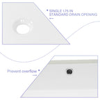 Modern Ceramic Rectangular Undermount Bathroom Sink with Overflow - White