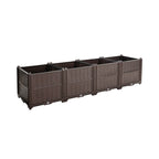Rectangular Plastic Planting Box Kit with Water Barrier - Coffee