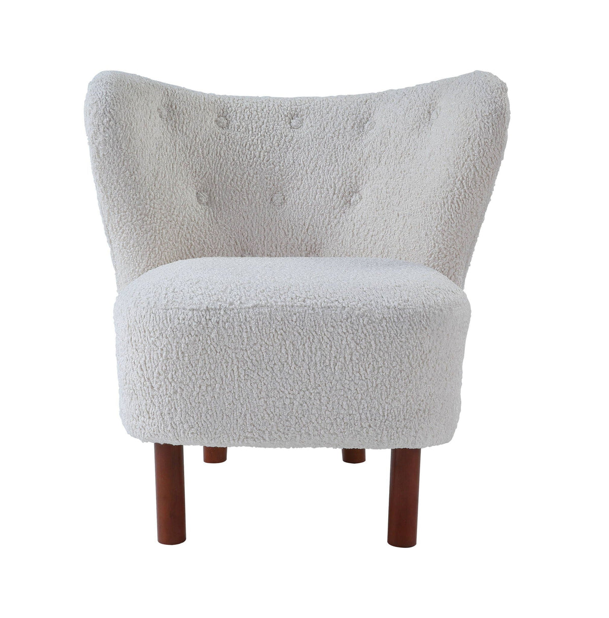 Teddy Sherpa Accent Chair with Plush Upholstery - White