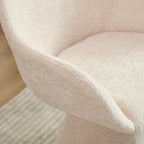 180° Rotating Accent Chair with Swivel and Barrel Back - Beige