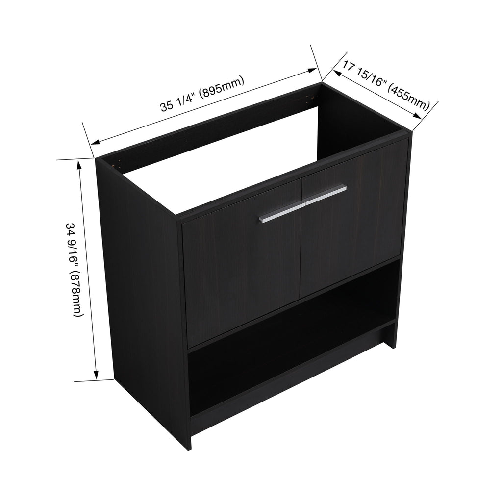 Modern Freestanding Bathroom Vanity with 2 Doors - Light or Dark Brown