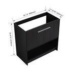 Modern Freestanding Bathroom Vanity with 2 Doors - Light or Dark Brown
