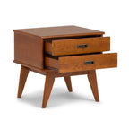 Handcrafted Mid Century End Table with Drawer – White, Dark Brown, or Light Brown
