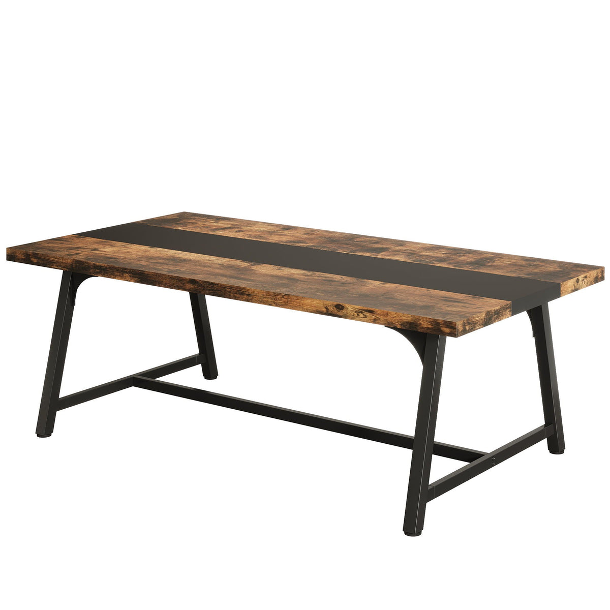 Modern Rectangular Conference Table for 6-8 People with Durable Frame - Dark Gray or Dark Brown