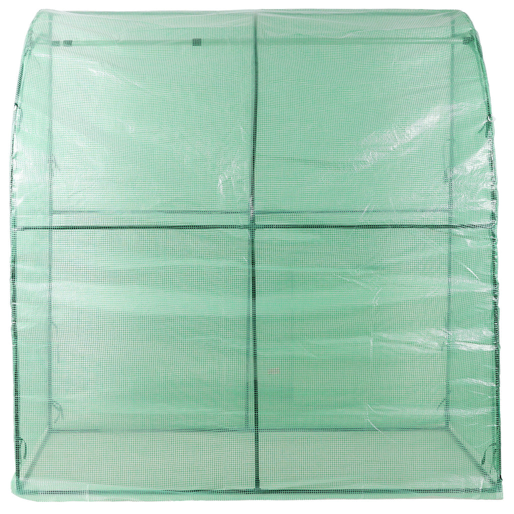 3 Tier Lean-To Portable Greenhouse with Wire Shelves - Green