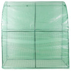 3 Tier Lean-To Portable Greenhouse with Wire Shelves - Green