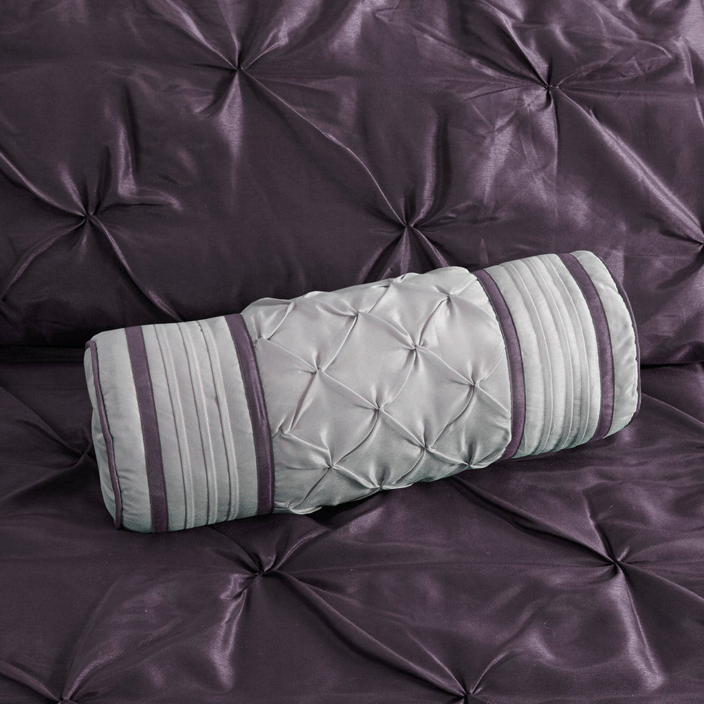 7 Piece Tufted Comforter Set - Plum California King