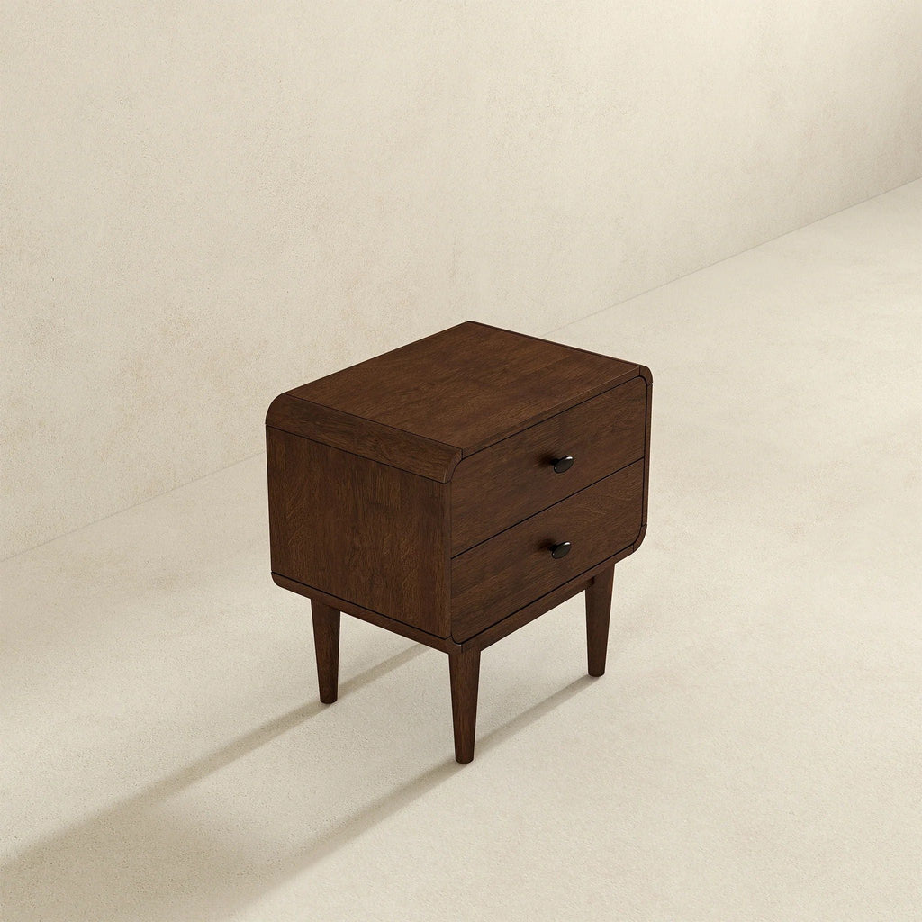 Alexa Night Stand with Solid Wood Construction - Brown