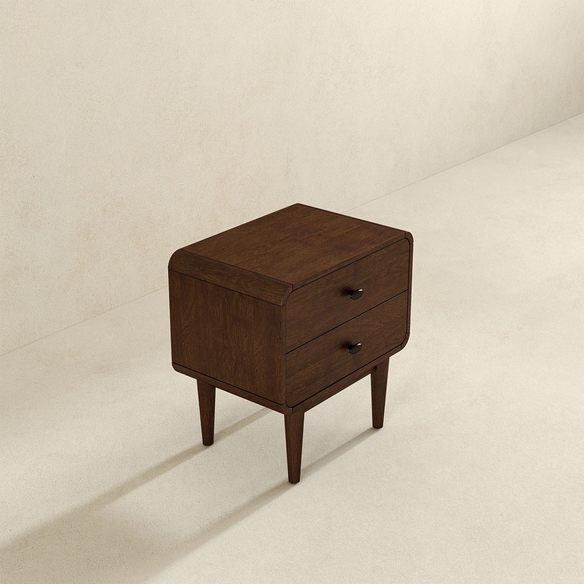 Alexa Night Stand with Solid Wood Construction - Brown