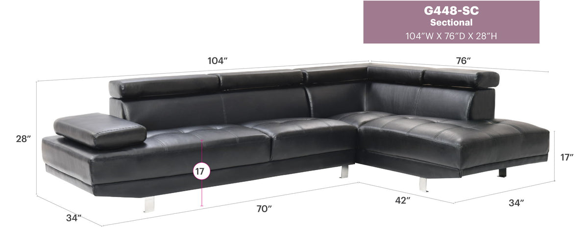 Comfort Stationary Sectional with Adjustable Features - Multiple Colors