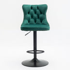 Modern Adjustable Swivel Barstools with Tufted Back - Multiple Colors (Set of 2)