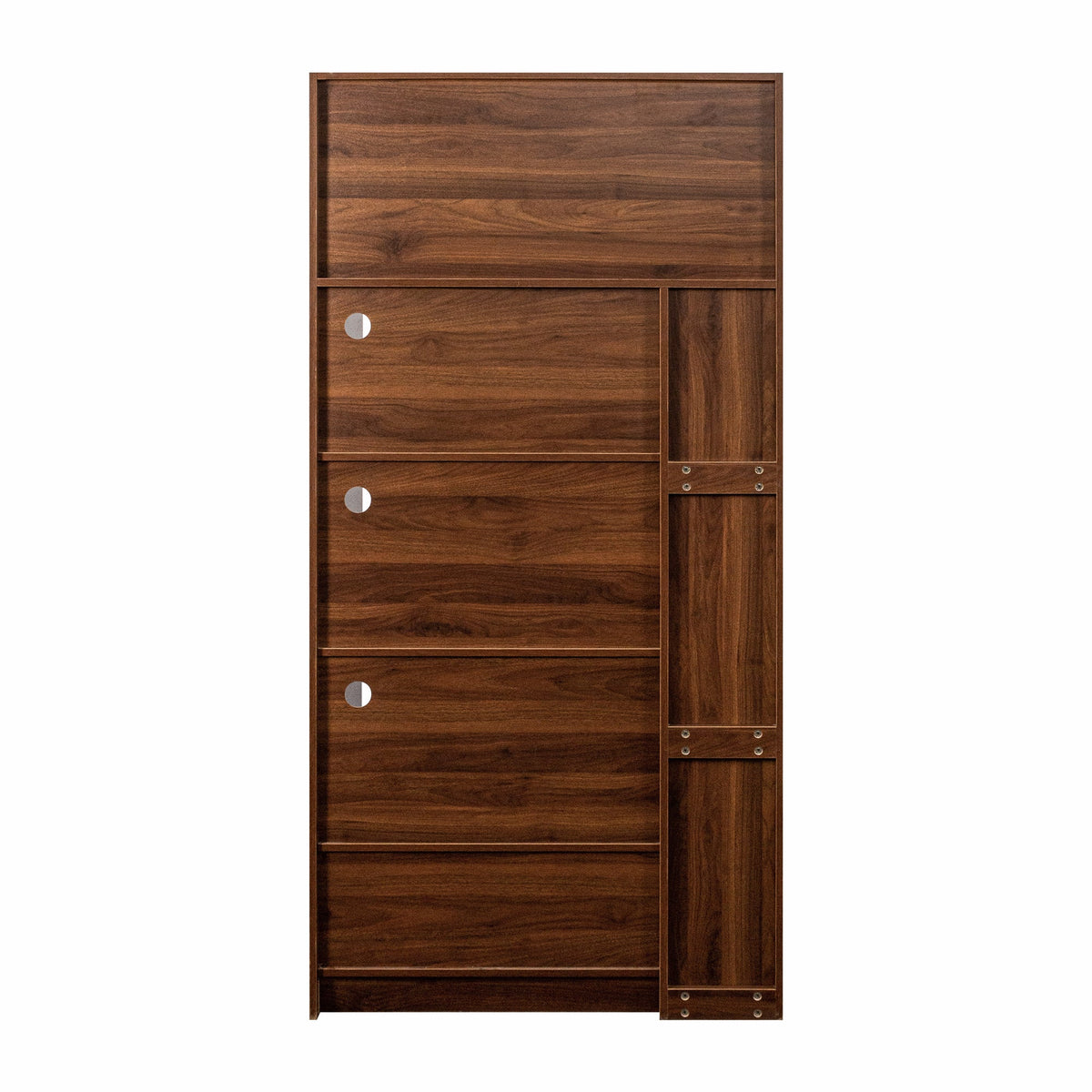 Tall Kitchen Pantry Cabinet with Multi-Tier Pull-Out Shelf - Walnut