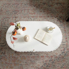 Fluted Storage Table with Lift-Off Lid - Cream White