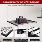 Overhead Garage Storage Rack with Crank System - Black or White