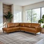 L-Shaped Sectional Sofa with Modern Design - Light Brown