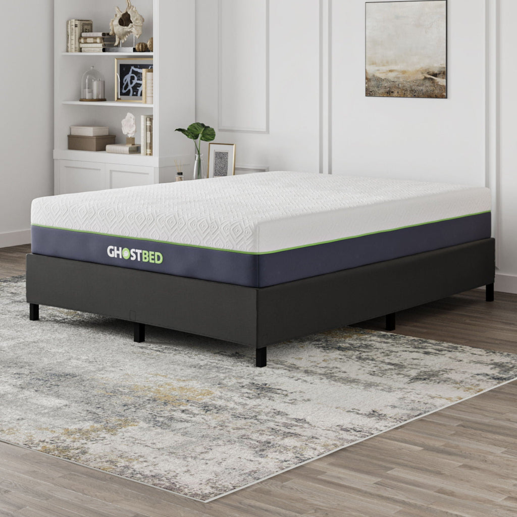 Black Metal Mattress Foundation with Tool-Free Assembly - Black