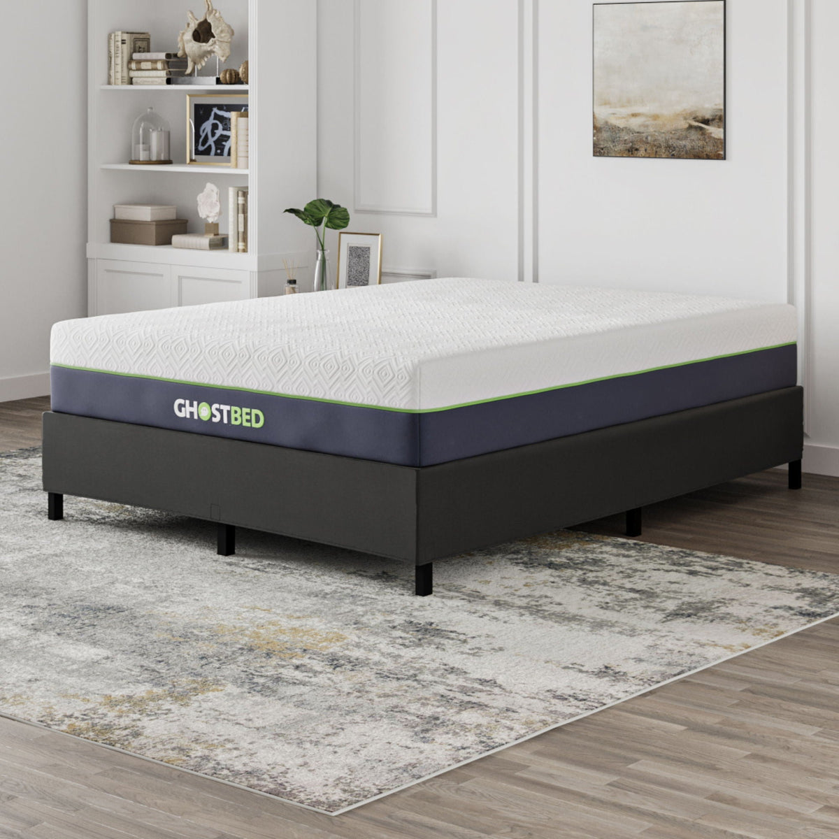 Black Metal Mattress Foundation with Tool-Free Assembly - Black