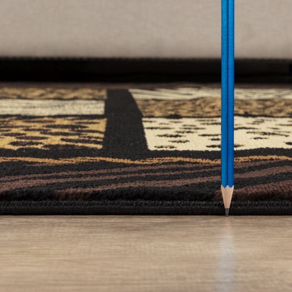 Premium Accent Rug with Animal Print Design - Multicolor