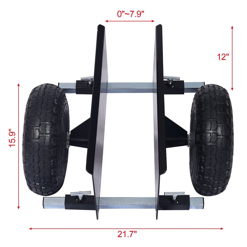 Heavy Duty 600Lb Panel Dolly with 10-Inch Pneumatic Wheels - Black
