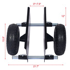 Heavy Duty 600Lb Panel Dolly with 10-Inch Pneumatic Wheels - Black