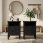Fluted Nightstand with 2 Drawers and Soft-Close Slides - Multiple Colors