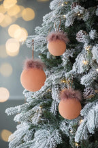 Glass Christmas Ball Ornaments with Hanging Loop - Light Brown