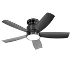 Flush Mount Ceiling Fan With LED Light 22W And Remote Control