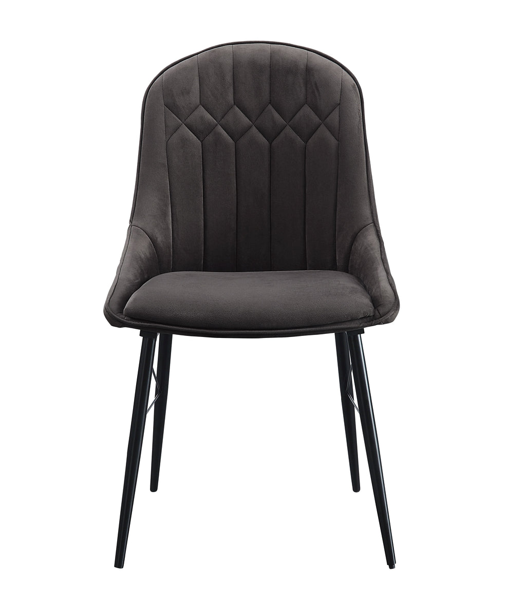 Upholstered Dining Seating with Metal Frame - Channel Tufting - Black or Dark Gray
