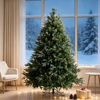 7 Ft Realistic Christmas Tree with Full PE/PVC Branches - Green
