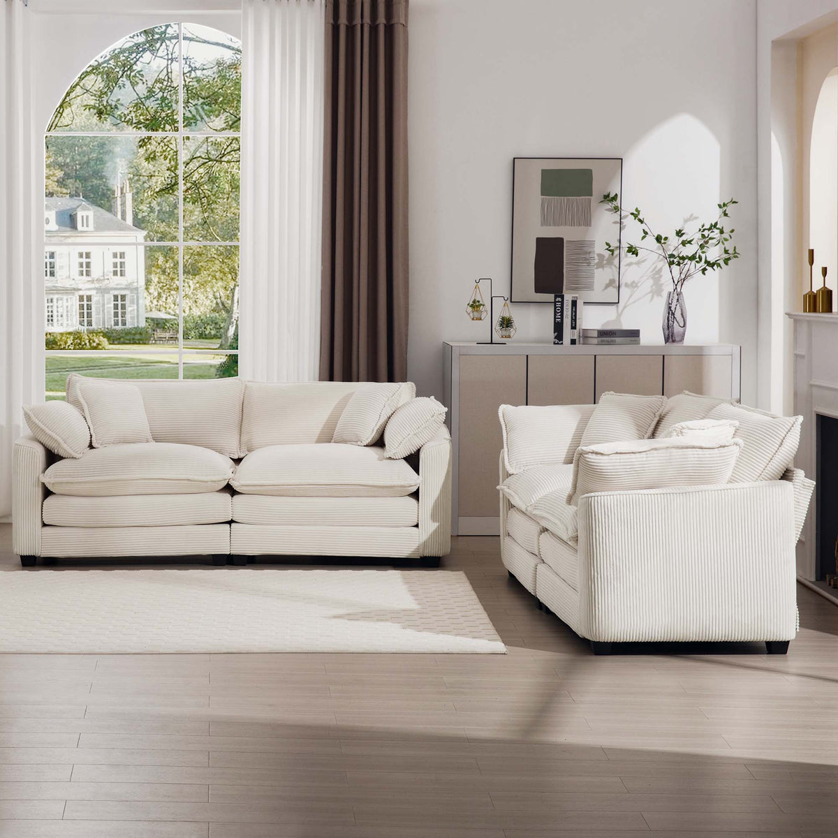 Oversized Deep-Seat Fabric Sofa & Chair Sets