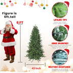 6ft Artificial Christmas Tree with 1168 Branch Tips
