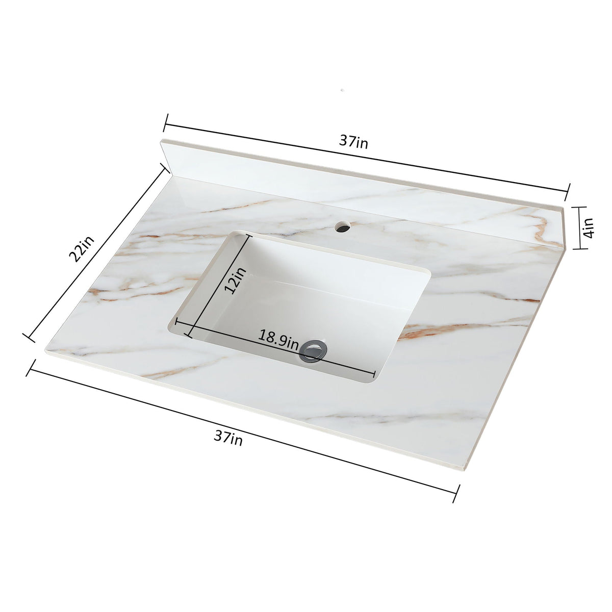 Elegant Vanity Top With Undermount Sink And Backsplash