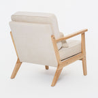 Living Room Chair with Lumbar Pillow and Solid Wood Frame - Dark Gray, Dark Green, Beige