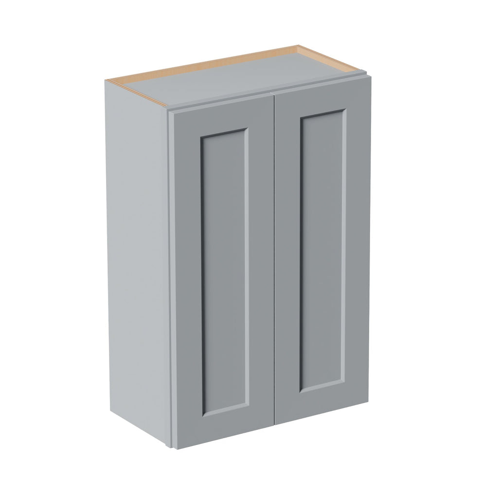 Gray Shaker Solid Wood Wall Cabinet with Soft-Close Doors - Gray