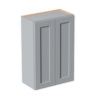 Gray Shaker Solid Wood Wall Cabinet with Soft-Close Doors - Gray