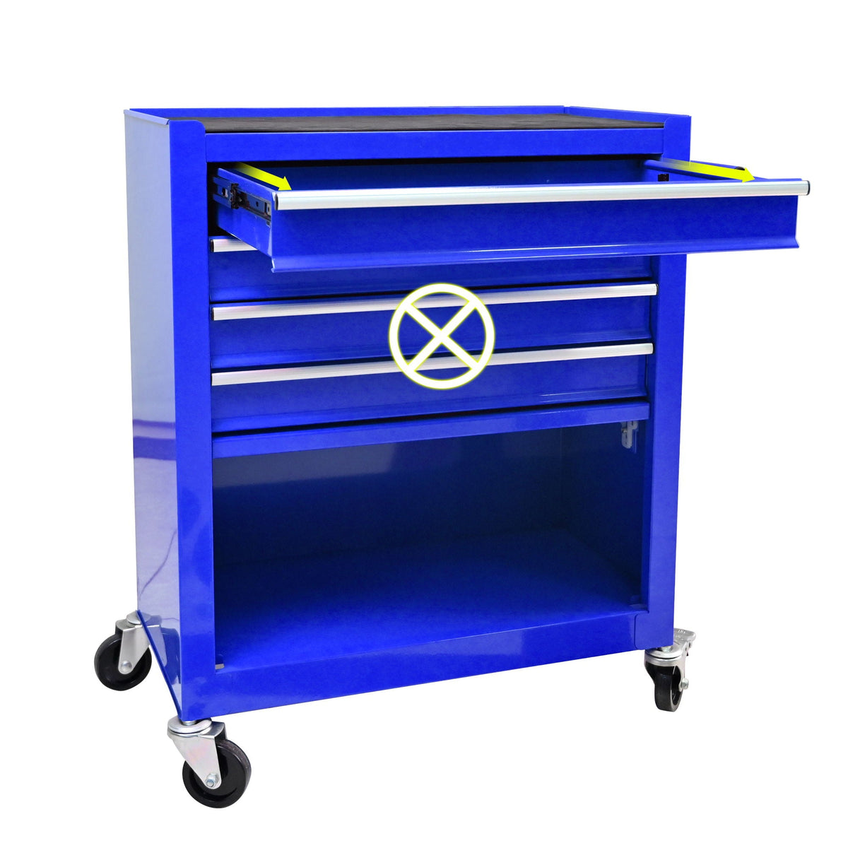Multifunctional 4-Drawer Tool Cart with Wheels - Blue or Orange