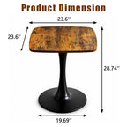 24" Square Tulip Dining Table with MDF Top and Matte Finish