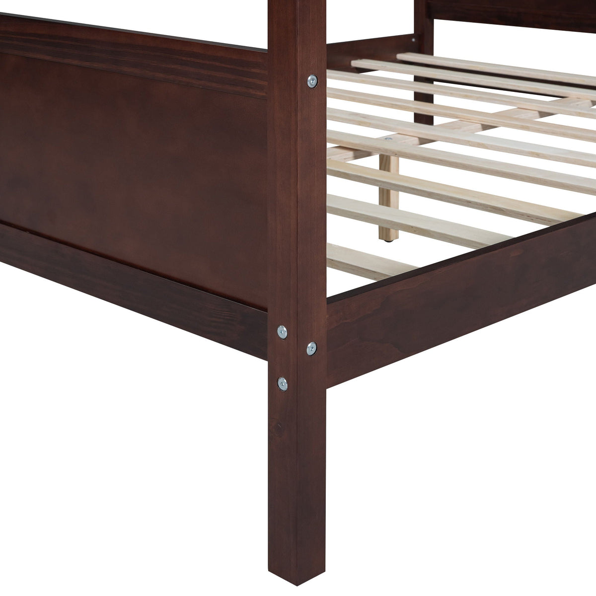 Canopy Platform Bed with Headboard and Footboard, Slat Support Leg - Queen