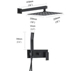 Brass Shower System with 10" Rainfall Shower Head & Handheld Sprayer - Matte Black
