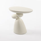 Lucky Stone Shaped Table with Sculptural Base – White, Black, or Gray