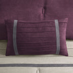 7 Piece Purple Faux Suede Comforter Set Full Size