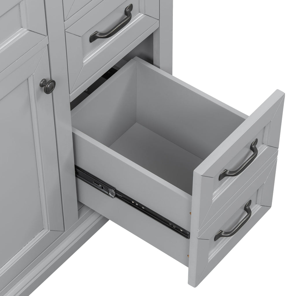 36" Bathroom Vanity with Sink and Soft Close Hinges - Dark Gray or White