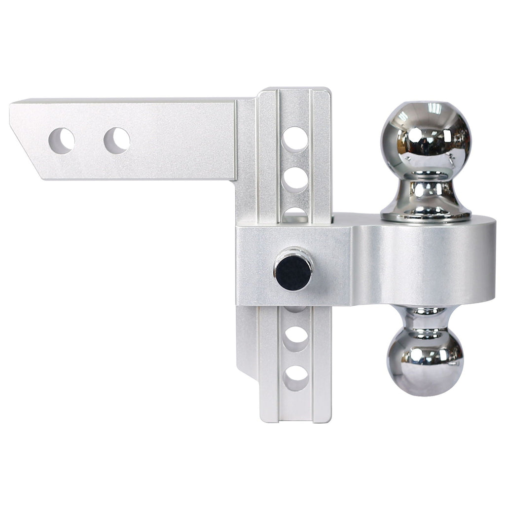 Adjustable Trailer Drop Hitch with 6" Adjustment - Silver
