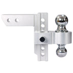 Adjustable Trailer Drop Hitch with 6" Adjustment - Silver