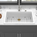 Granite Composite Quartz Kitchen Sink with Workstation - Drop In - Black or White