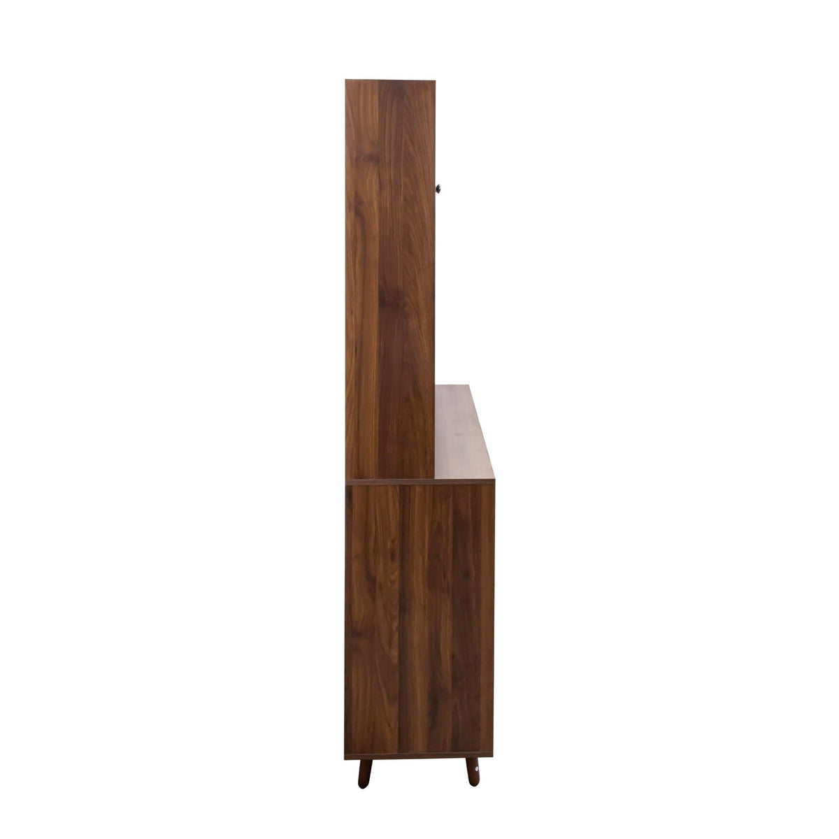 Large Kitchen Hutch Cabinet with Microwave Shelf - Walnut