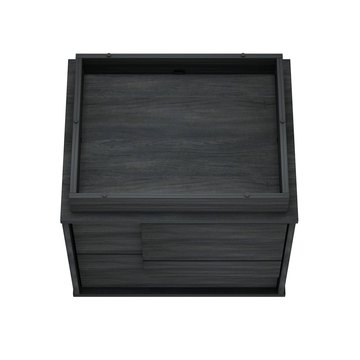 Modern Nightstand with Push to Open Drawers - Dark Gray, Dark Brown, or Light Brown