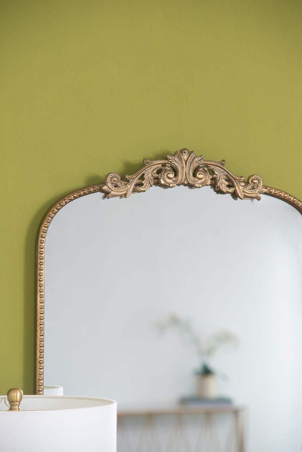 Baroque Inspired Arch Wall Mirror with Ornate Design - Gold or Black