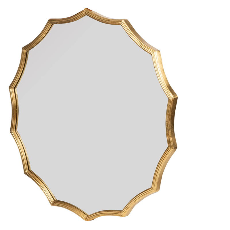 Round Sunburst Wall Mirror With Wall Decor